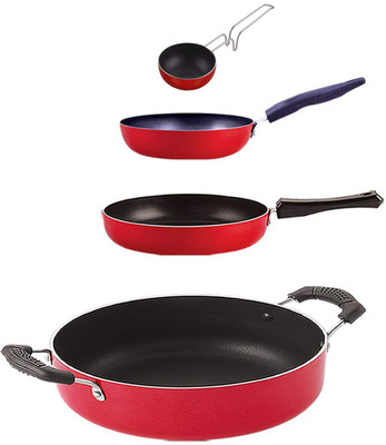 NIRLON FP10_VG_CVG_CS24 Non-Stick Coated Cookware Set(PTFE (Non-stick), Aluminium, 4 - Piece)