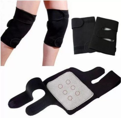 CRAZYGOL Knee Hot Belt Self Heating (black) Knee Support (Black) Pack of 1 Knee Support(Black)