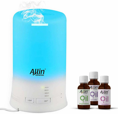 Allin Exporters DT-2109 4 in 1 to Purify, Ionize, Humidify & Spread Aroma Diffuser & Ultrasonic Humidifier with 3 Free 15ml Lavender, Peppermint and Cedarwood Oil Diffuser DT-2109 4 in 1 to Purify, Ionize, Humidify & Spread Aroma Diffuser & Ultrasonic Humidifier with 3 Free 15ml Lavender, Peppermint