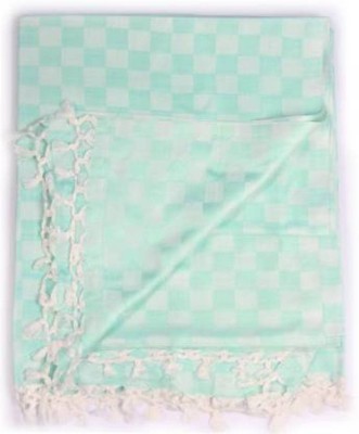 Lucky Sleep Checkered King AC Blanket for  AC Room(Silk, Light Green)