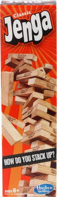 HASBRO GAMING Classic Jenga, Hardwood Blocks, Stacking Tower Game for Kids Ages 6 and Up, 1 or More Players Strategy & War Board Game