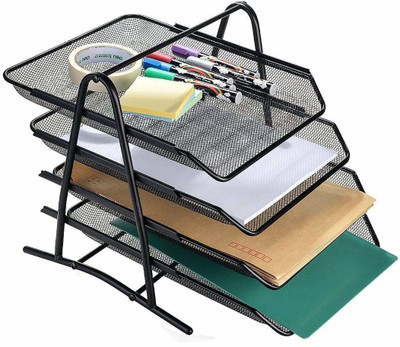 DITCAFOS 4 Compartments Metal Mesh Documents/Papers/Files/Letters Holder(Multicolor)