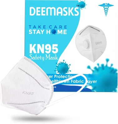 DEEMASKS KN95 Face mask Reusable Washable CE Approved Anti Pollution Face Mask With 5 Layer Protection For Unisex- MADE IN INDIA DM0068700WH_3 Water Resistant, Reusable, Washable(White, Free Size, Pack of 3)