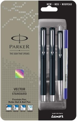 PARKER VECTOR STANDARD PEN SET Fountain Pen(Pack of 4, Blue)