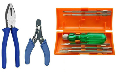 Inditools 3pc Hand tool kit 6pc screwdriver set wire cutter with Plier Hand Tool Kit(3 Tools)