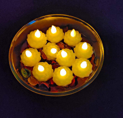 Triangle Ant ™Warm White Round Water Sensor LED Floating Candles 12 Pcs Candle(Yellow, Pack of 12)