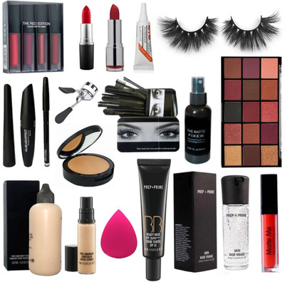 SHILLS PROFESSTIONAL makeup kit combo of 19 waterproof and matte finish makeup products ( color may vary)(Pack of 19)