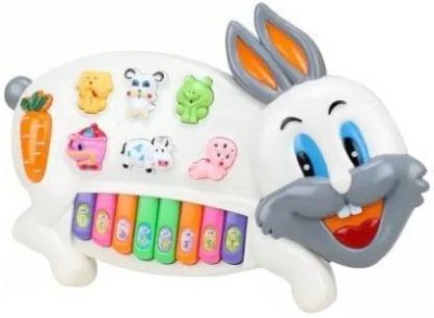 Haulsale Rabbit Musical Piano|3 Modes Animal Sounds,Flashing Lights&Wonderful Music321(Multicolor)