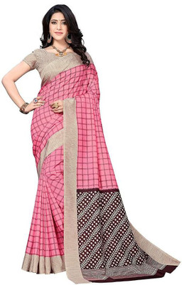 GLAM VILLA Printed Daily Wear Cotton Blend, Art Silk Saree(Multicolor)