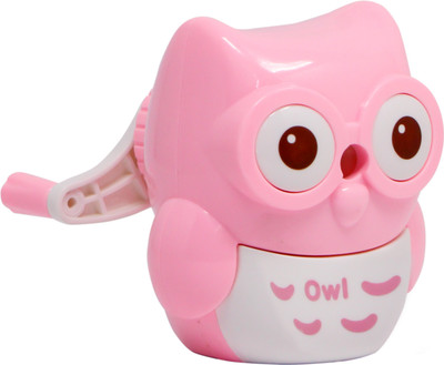 FIDDLERZ Cute Owl Shaped Design Super Point Hand Held Pencil Pencil Sharpener(Pink)