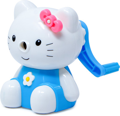 FIDDLERZ Cute Shaped Design Super Point Hand Held Pencil Sharpeners for Kids Pencil Sharpeners(Set of 1, Blue, White)