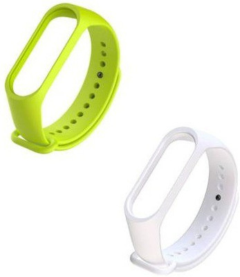 TECHNUV Soft Silicon Replacement Band Strap Band 3 & 4 (Green,White) Smart Band Strap(Mullti Color)
