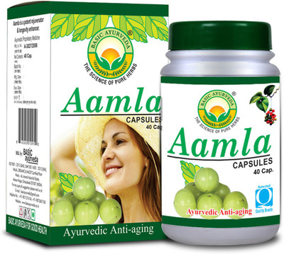 Basic Ayurveda Aamla Capsules Pack OF 2(Pack of 5, 40 Capsules)