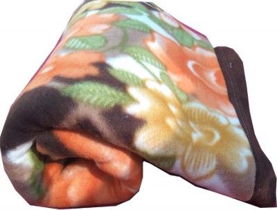 Unique Style Printed Single Fleece Blanket for  Mild Winter(Microfiber, Orange, Brown)