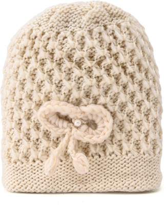 TRUE INDIAN Solid, Woven, Self Design Beanie Cap