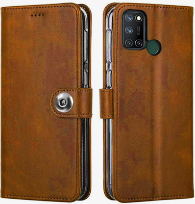 SHINESTAR. Back Cover for Realme 7i, Realme C17(Brown, Pack of: 1)
