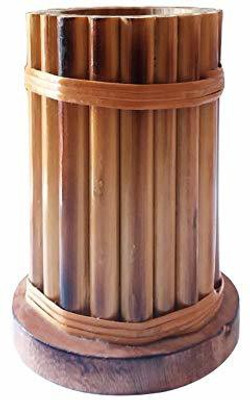 kauthuk 1 Compartments bamboo pen stand(Brown)