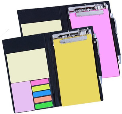 COI Memo Pink and Yellow Note pad Organiser/memo Notebook Holder Booklet Block Notes for Making Check List for Office and Gifting Purpose with Tear Off Sheets with Free Pen (Set of 2) Pocket-size Memo Pad UNRULED 50 Pages(Pink, Yellow, Pack of 2)