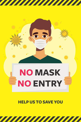 VVWV NO MASK NO ENTRY SIGN STICKER Emergency Sign