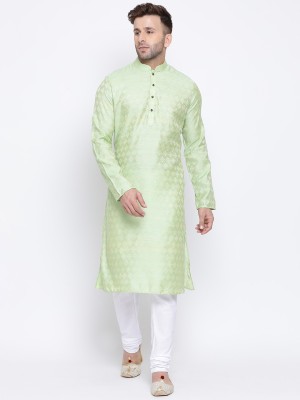 Namaskar Men Self Design Ethnic Dress Kurta(Green)