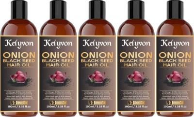 Kelyvon Onion Balck Seed Oil 500ml Pack Of 5 Hair Oil(500 g)