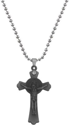 Shiv Jagdamba Religious jewelry Jesus Christ Crucifix Christian Prayer Cross With Ring Rhodium Zinc, Metal Pendant