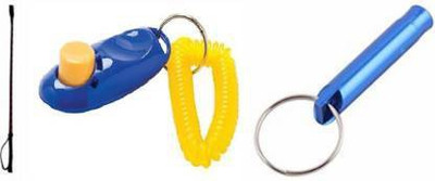 DogTrust Dog Combo Training Kit - Training Hunter Stick + Clicker with Wrist Strap + Training Whistle Plastic Training Aid For Dog Plastic Training Aid For Dog