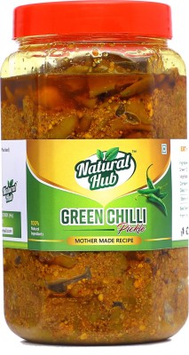 Natural Hub Mother Made Organic Gujarati Green Chilli Pickle(1 kg)