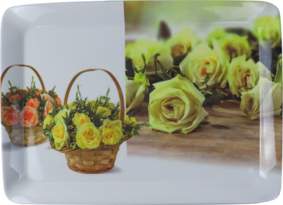 Zido Exclusive Melamine A Grade Quality Serving Tray with Italian Design (Model Flower Basket Tray) Tray(Tray)