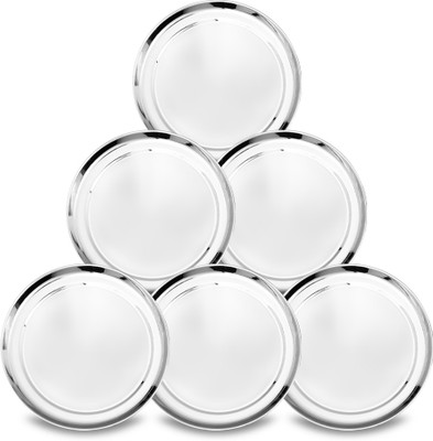 Classic Essentials Stainless Steel Rajbhog Dinner Plate(Pack of 6)