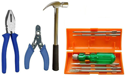 Inditools hand tool kit Plier Wire cutter Hand hammer Screw driver set Hand Tool Kit(4 Tools)