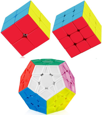 Authfort Speed Cube Sticker less Set 2x2 3x3 & Pentagon Speed Cube Bundle Pack ( 3 piece )(3 Pieces)