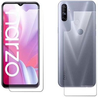 ISHANGEL Front and Back Screen Guard for oppo realme narzo 20a Gorilla Hammer Proof, flexible fiber unbreakable Screen Protector, [Not a Tempered Glass](Pack of 2)