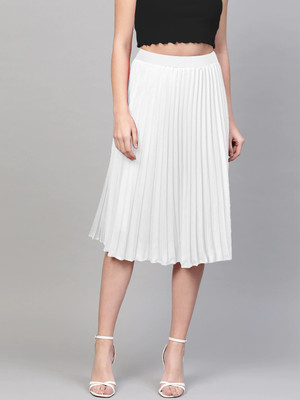 white accordion pleated skirt