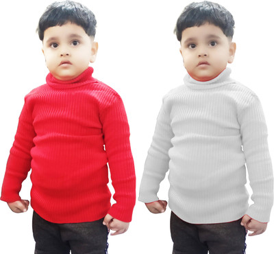 ATXP Self Design High Neck Casual Boys & Girls Multicolor Sweater