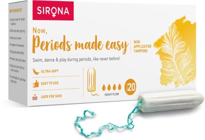 Sirona Non Applicator Tampons - 20 Pcs (Heavy Flow) Tampons(Pack of 20)