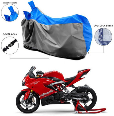 ANTHUB Waterproof Two Wheeler Cover for TVS(Apache RR 310, Blue, Grey)