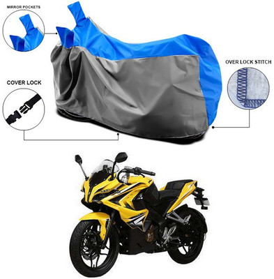 ANTHUB Waterproof Two Wheeler Cover for Bajaj(Pulsar 200 NS DTS-i, Blue, Grey)