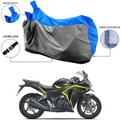 ANTHUB Waterproof Two Wheeler Cover for Honda(CBR 250R, Blue, Grey)