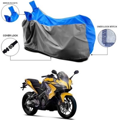 ANTHUB Waterproof Two Wheeler Cover for Bajaj(Pulsar, Blue, Grey)