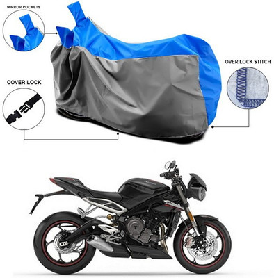 ANTHUB Waterproof Two Wheeler Cover for Triumph(Blue, Grey)