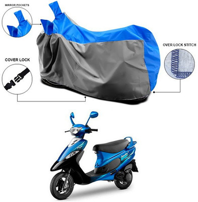 ANTHUB Waterproof Two Wheeler Cover for TVS(Blue, Grey)