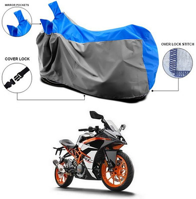 SEBONGO Waterproof Two Wheeler Cover for KTM(RC 390, Blue, Grey)