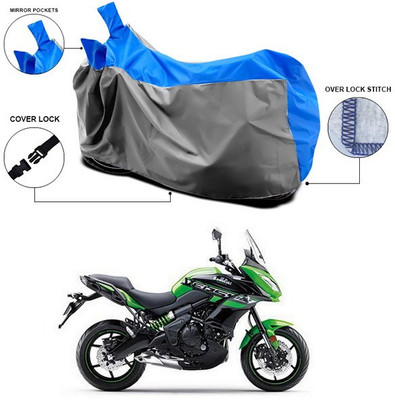 ANTHUB Waterproof Two Wheeler Cover for Kawasaki(Versys 650, Blue, Grey)