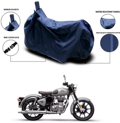 SEBONGO Two Wheeler Cover for Royal Enfield(Bullet 350, Blue)