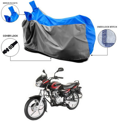 ANTHUB Waterproof Two Wheeler Cover for Bajaj(Discover 125 DTS-i, Blue, Grey)