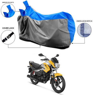ANTHUB Waterproof Two Wheeler Cover for Hero(Passion Pro, Blue, Grey)