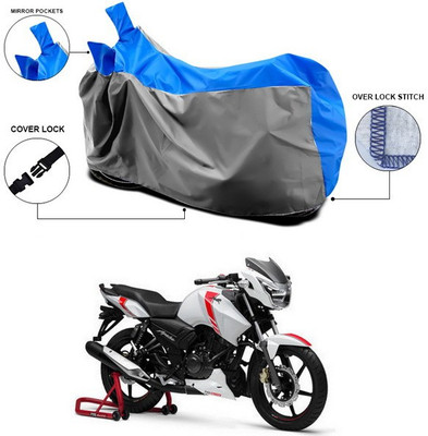 ANTHUB Waterproof Two Wheeler Cover for TVS(Apache RTR 160 4V, Blue, Grey)