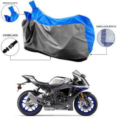 ANTHUB Waterproof Two Wheeler Cover for Yamaha(YZF R1M, Blue, Grey)