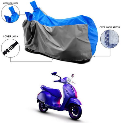 ANTHUB Waterproof Two Wheeler Cover for Bajaj(Chetak, Blue, Grey)